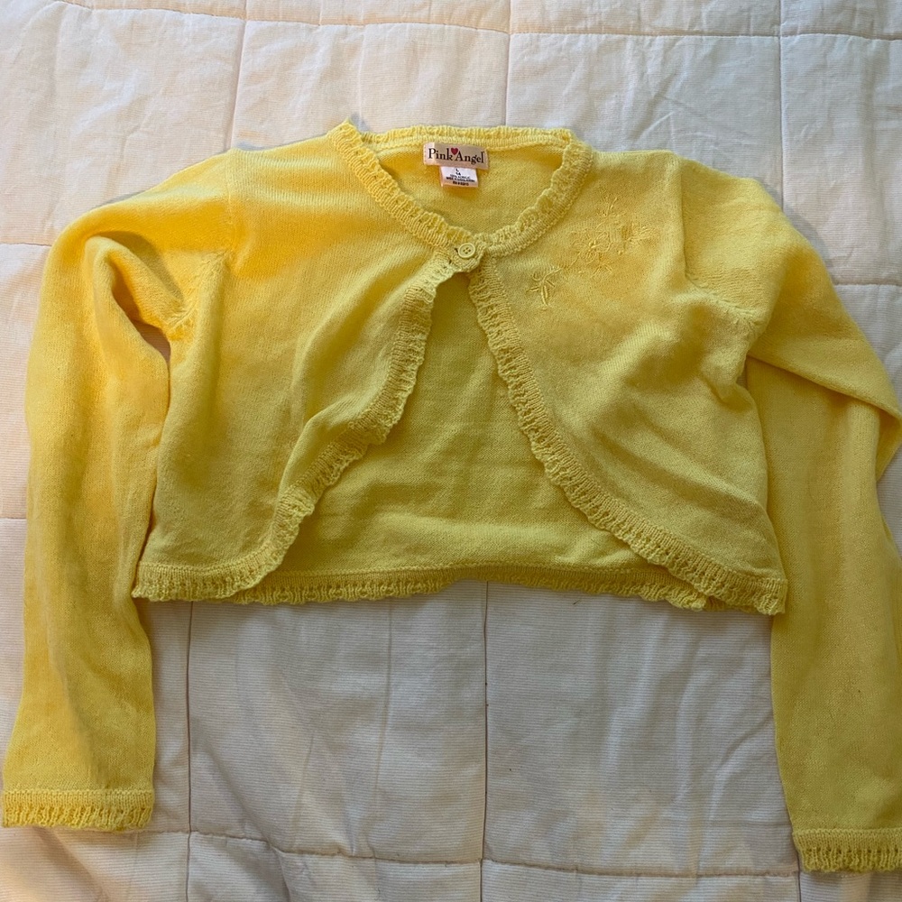 children’s floral yellow cardigan